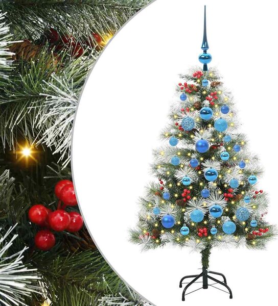 Mű karácsonyfa Zöld és fehér 120 cm PVC és Fém és Műanyag