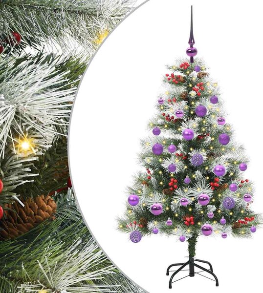 Mű karácsonyfa Zöld és fehér 120 cm PVC és Fém és Műanyag