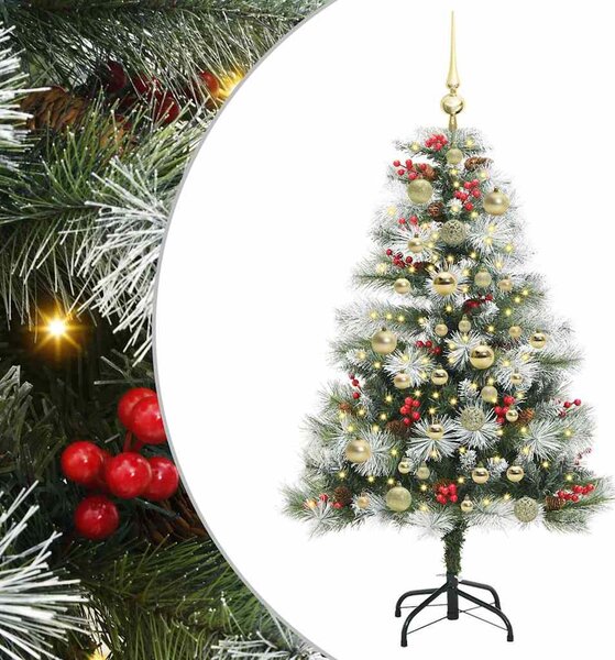 Mű karácsonyfa Zöld és fehér 120 cm PVC és Fém és Műanyag