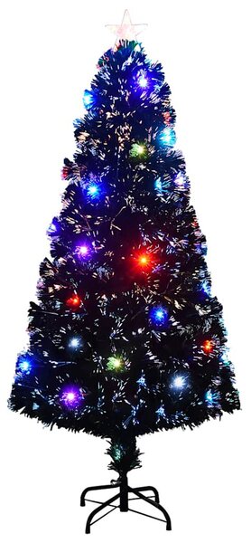 Száloptikás megvilágított karácsonyfa állvánnyal és LED-es 150 cm