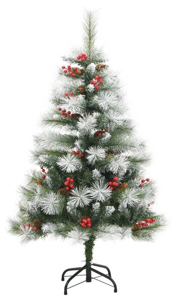 Csuklópántos műkarácsonyfa tobozokkal és bogyókkal 120 cm
