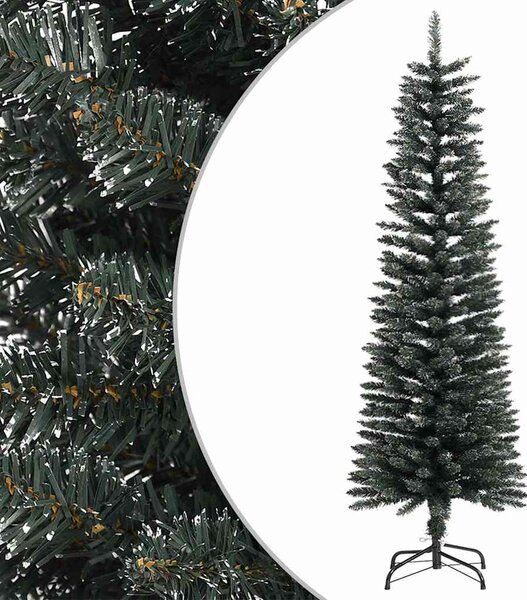 Zöld PVC vékony műkarácsonyfa állvánnyal 150 cm