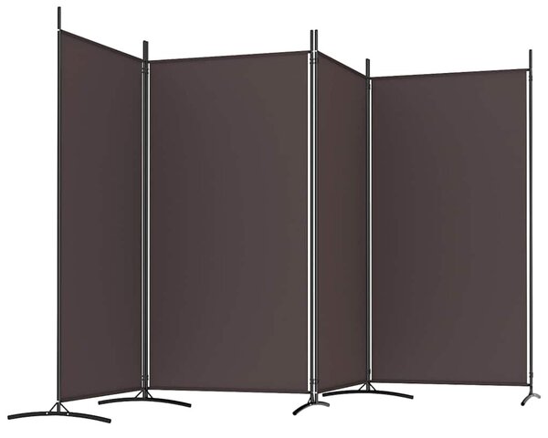 4 paneles barna szövet térelválasztó 346x180 cm