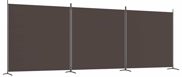 3 paneles barna szövet paraván 525x180 cm