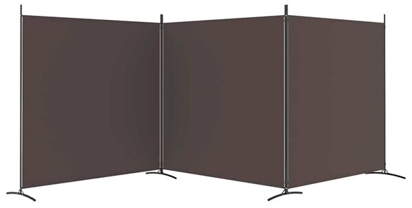 3 paneles barna szövet paraván 525x180 cm