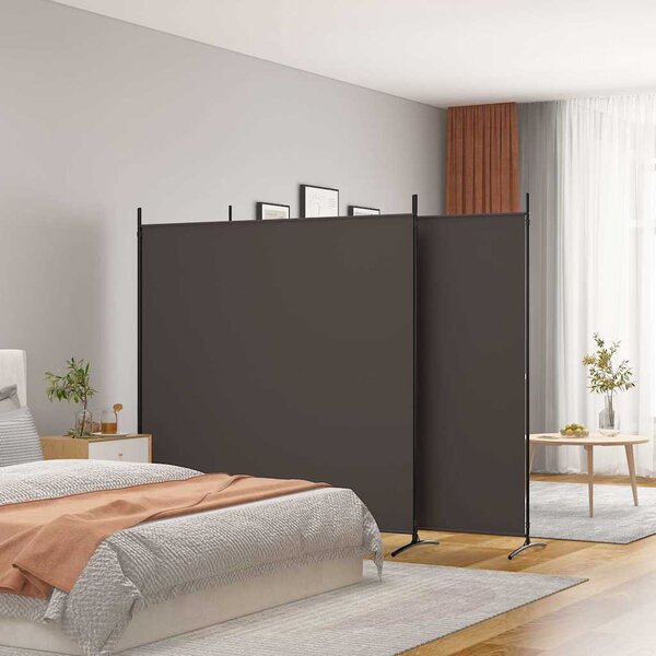 3 paneles barna szövet paraván 525x180 cm