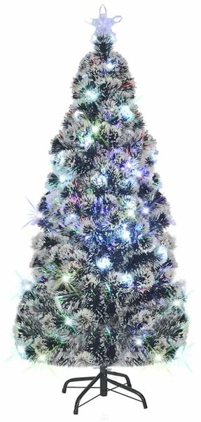 Száloptikás megvilágított karácsonyfa állvánnyal és LED-es 150 cm