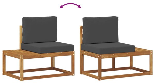 VidaXL Kültéri kanapé szett párnával 3 pcs Természetes