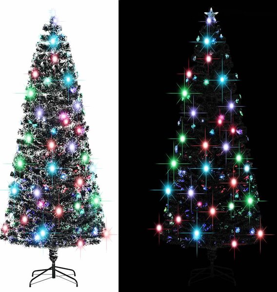 Száloptikás megvilágított karácsonyfa állvánnyal és LED-es 240 cm