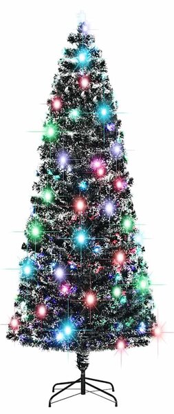 Száloptikás megvilágított karácsonyfa állvánnyal és LED-es 240 cm