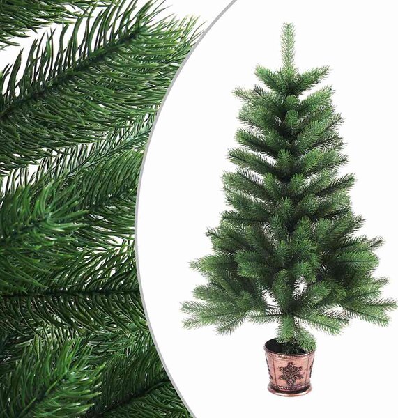 Zöld műkarácsonyfa élethű tűlevelekkel 90 cm