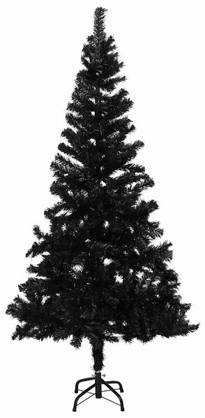 Fekete PVC megvilágított műkarácsonyfa gömb szettel 120 cm