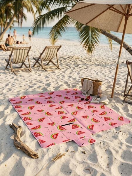 Sinsay - Strand szőnyeg görögdinnye mintával - pasztellpink