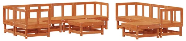 VidaXL Kerti lounge szett 33 pcs Viaszbarna Tömör Fenyőfa