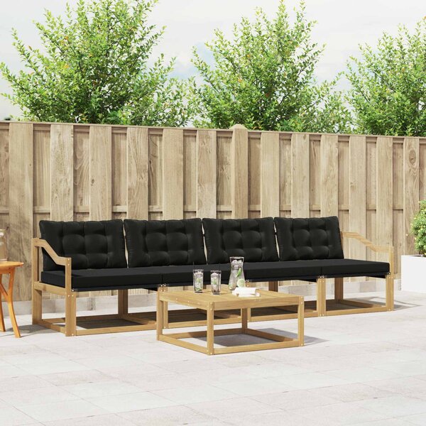 VidaXL Kültéri kanapé szett 5 pcs Fehér és Fekete 79 x 79 x 37 cm