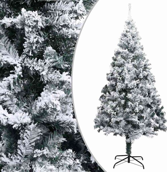 Zöld PVC műkarácsonyfa hóval 180 cm