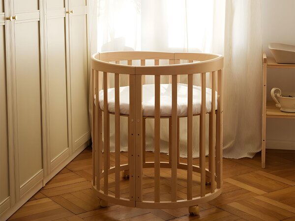 MENTY gyerek növekvő ovális kiságy 7az1-ben matraccal - natúr bükk
