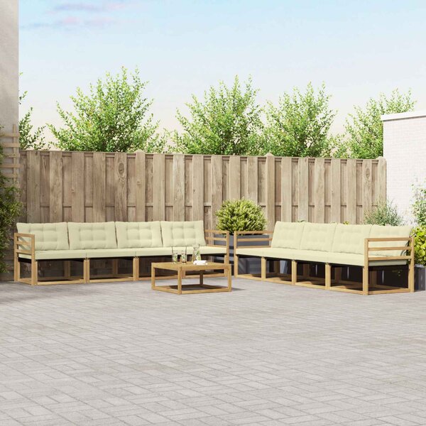 VidaXL Kültéri kanapé szett 9 pcs Fehér és Krém színű 79 x 79 x 37 cm