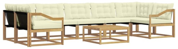 VidaXL Kültéri kanapé szett 8 pcs Fehér és Krém színű 79 x 79 x 37 cm