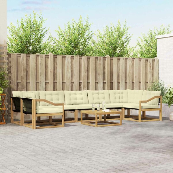 VidaXL Kültéri kanapé szett 8 pcs Fehér és Krém színű 79 x 79 x 37 cm