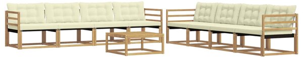 VidaXL Kültéri kanapé szett 9 pcs Fehér és Krém színű 79 x 79 x 37 cm