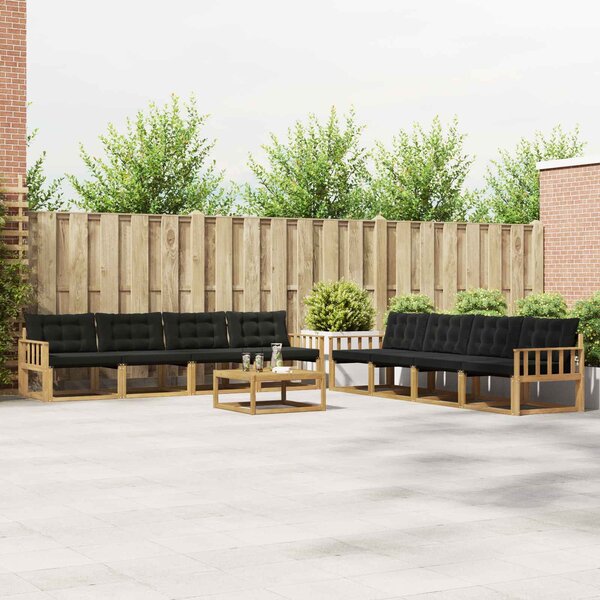 VidaXL Kültéri kanapé szett 9 pcs Fehér és Fekete 79 x 79 x 37 cm