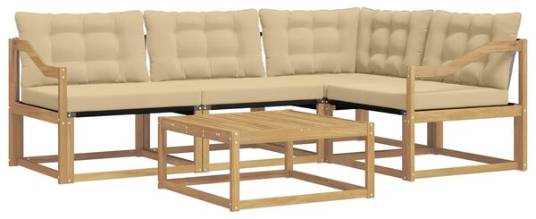 VidaXL Kültéri kanapé szett 5 pcs Fehér és Bézs 79 x 79 x 37 cm