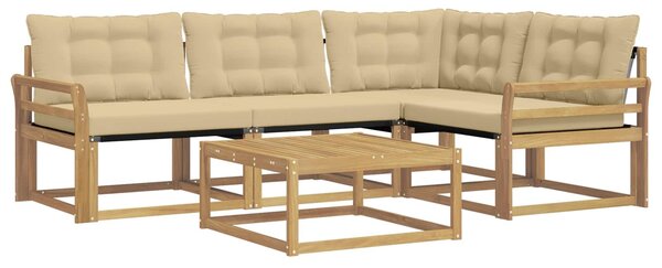 VidaXL Kültéri kanapé szett 5 pcs Fehér és Bézs 79 x 79 x 37 cm