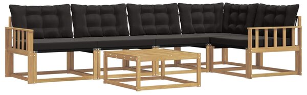 VidaXL Kültéri kanapé szett 6 pcs Fehér és Fekete 79 x 79 x 37 cm