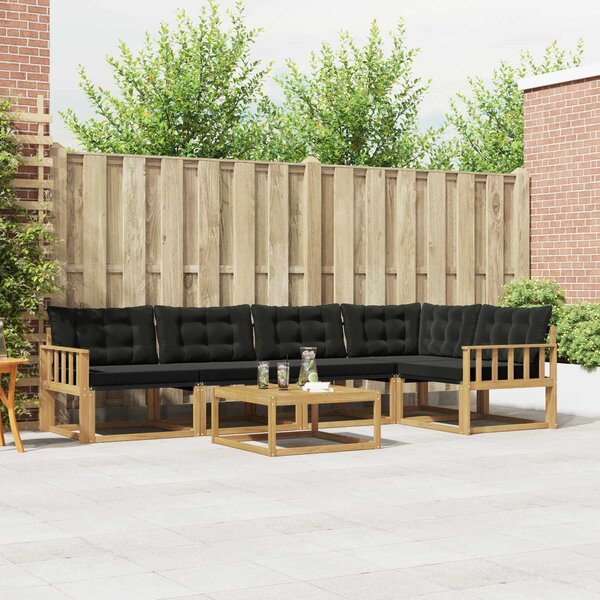 VidaXL Kültéri kanapé szett 6 pcs Fehér és Fekete 79 x 79 x 37 cm