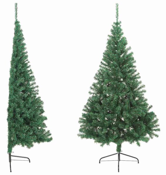 Zöld PVC fél műkarácsonyfa állvánnyal 240 cm