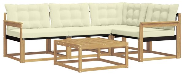 VidaXL Kültéri kanapé szett 5 pcs Fehér és Krém színű 79 x 79 x 37 cm