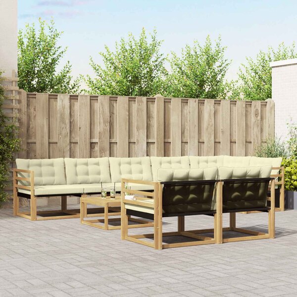 VidaXL Kültéri kanapé szett 9 pcs Fehér és Krém színű 79 x 79 x 37 cm