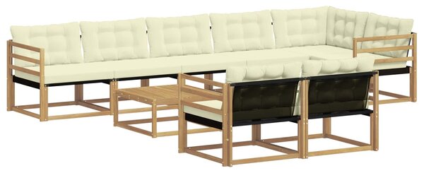 VidaXL Kültéri kanapé szett 9 pcs Fehér és Krém színű 79 x 79 x 37 cm