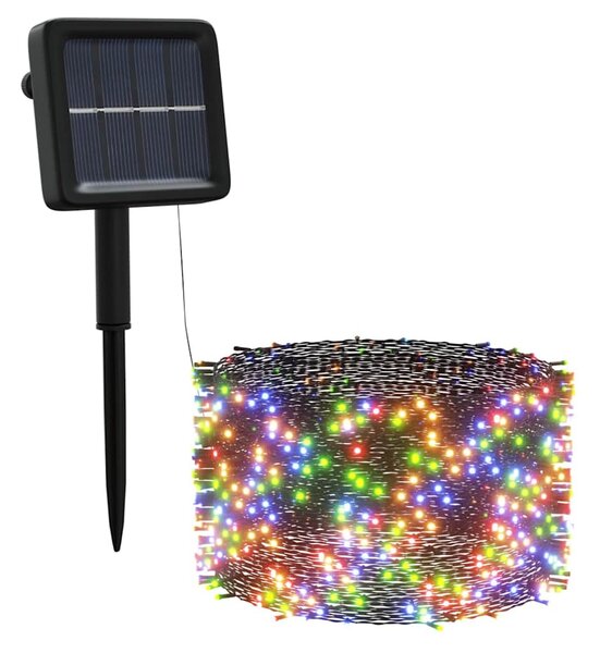 5 db 5x200 LED-es színes bel-/kültéri napelemes fényfüzér