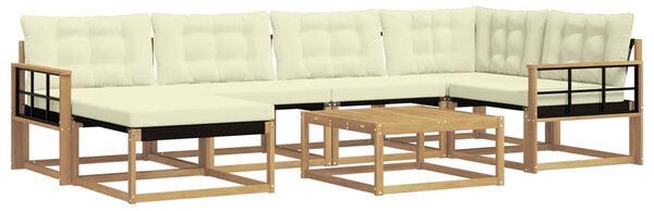 VidaXL Kültéri kanapé szett 7 pcs Fehér és Krém színű 79 x 79 x 37 cm