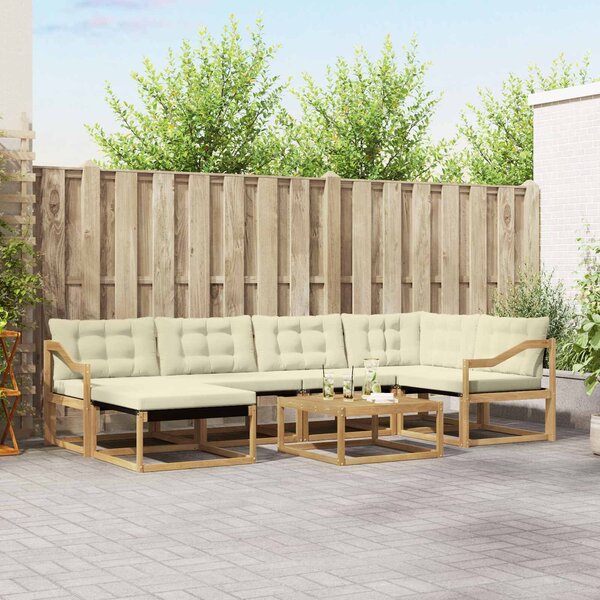 VidaXL Kültéri kanapé szett 7 pcs Fehér és Krém színű 79 x 79 x 37 cm