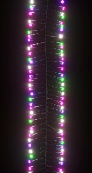 Színes pasztell fényű fürtös PVC LED-szalag 2000 LED-del