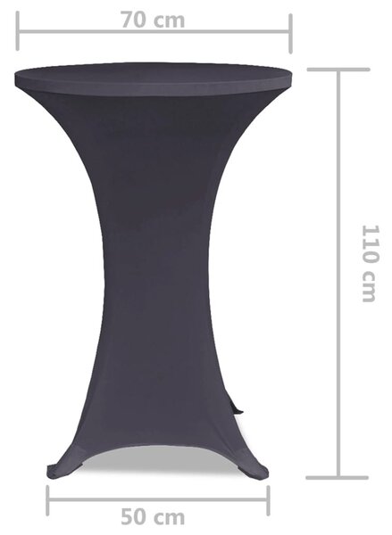 2 darab antracitszürke nyújtható asztalterítő 70 cm