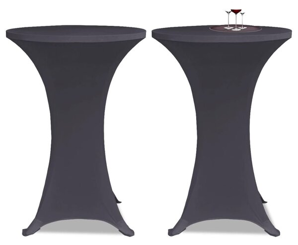 2 darab antracitszürke nyújtható asztalterítő 70 cm