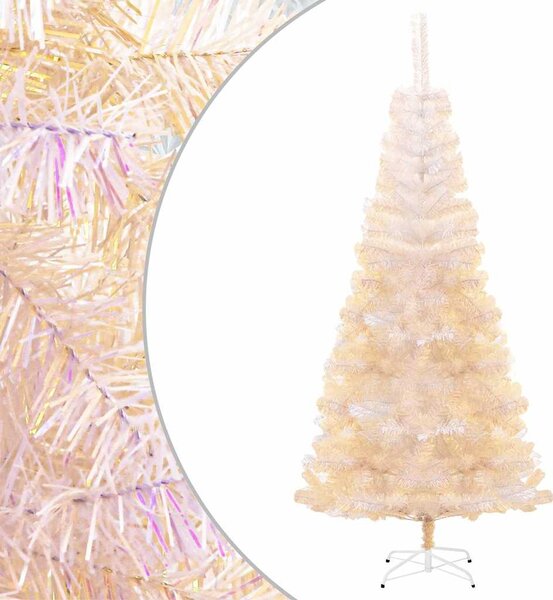 Fehér PVC műkarácsonyfa irizáló csúcsokkal 240 cm