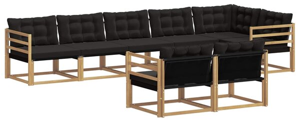 VidaXL Kültéri kanapé szett párnával 8 pcs Fehér és Fekete
