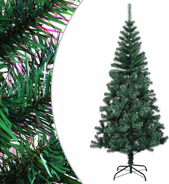 Zöld PVC műkarácsonyfa irizáló csúcsokkal 240 cm