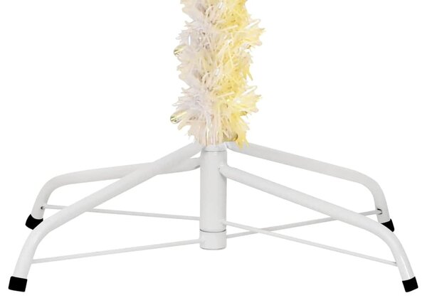 Fehér PVC műkarácsonyfa irizáló csúcsokkal 240 cm