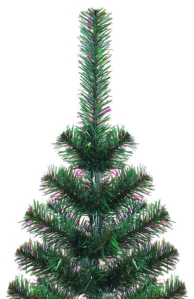 Zöld PVC műkarácsonyfa irizáló csúcsokkal 240 cm