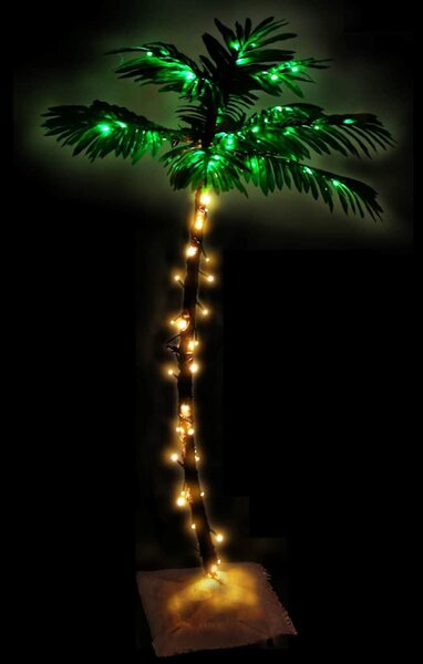 LED-es pálmafa 72 meleg fehér LED-del 120 cm
