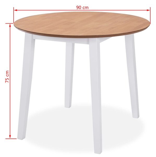 3 részes fehér MDF és gumifa étkezőgarnitúra