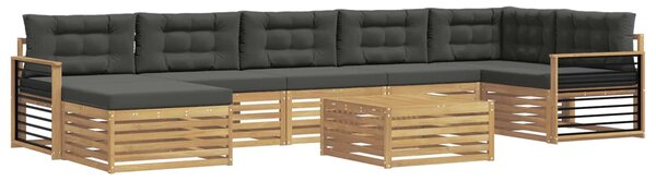 VidaXL Kültéri kanapé szett párnával 8 pcs Fehér és Antracitszürke