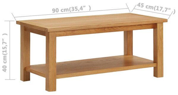 Tömör tölgyfa dohányzóasztal 90 x 45 x 40 cm