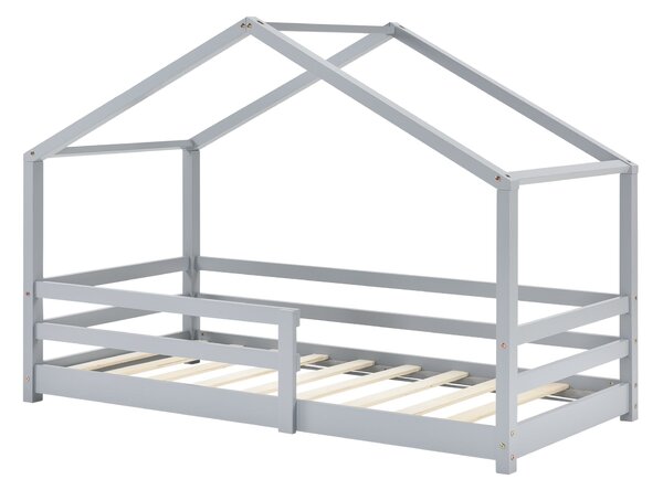 Házikó gyerekágy Knätten 70x140 cm világosszürke [en.casa]